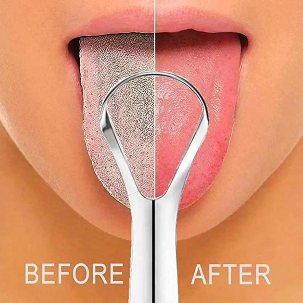Portable Single Layer Tongue Scraper Reusable Stainless Steel