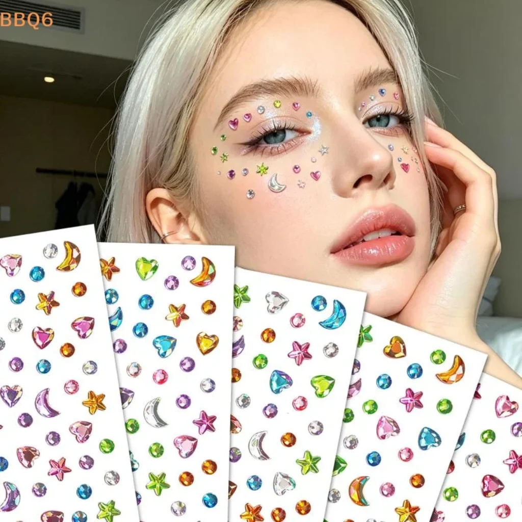 * Stage Face Makeup Glitter Adhesive Patches 3D
