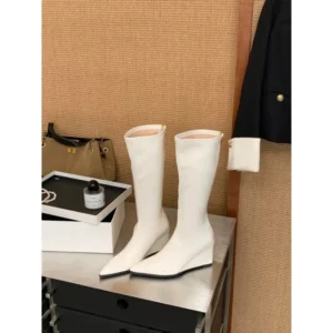 2026 Autumn/Winter Pointed-Toe Business Casual Stretch Slim Boots