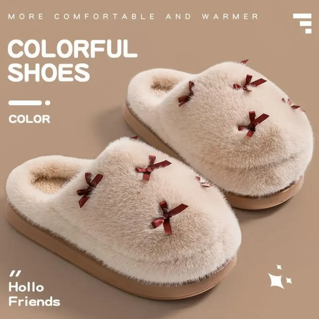 2026 Women Cotton House Slippers Thick Sole Warm