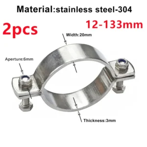 304 Stainless Steel Thickened Flat Pipe Support Clamp