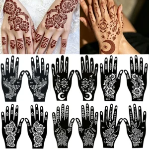 Henna Stencils Flower Tattoo Stencils Hand Tattoo Template