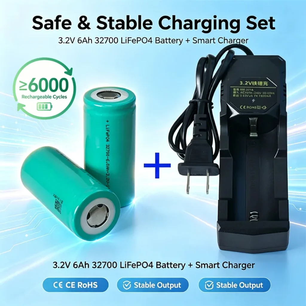 32700 3.2V 6000mAh LiFePO4 Battery Charger – 5C