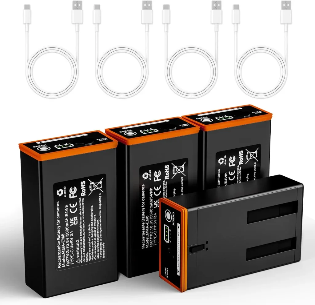 5000mAh 4-Pack Replacement Batteries Compatible Edge Trail Cameras