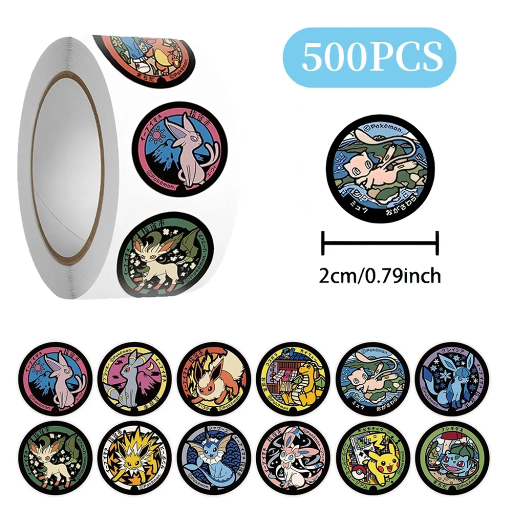 /roll Cartoon Cute Pokemon Sealing Stickers Kawaii Pikachu