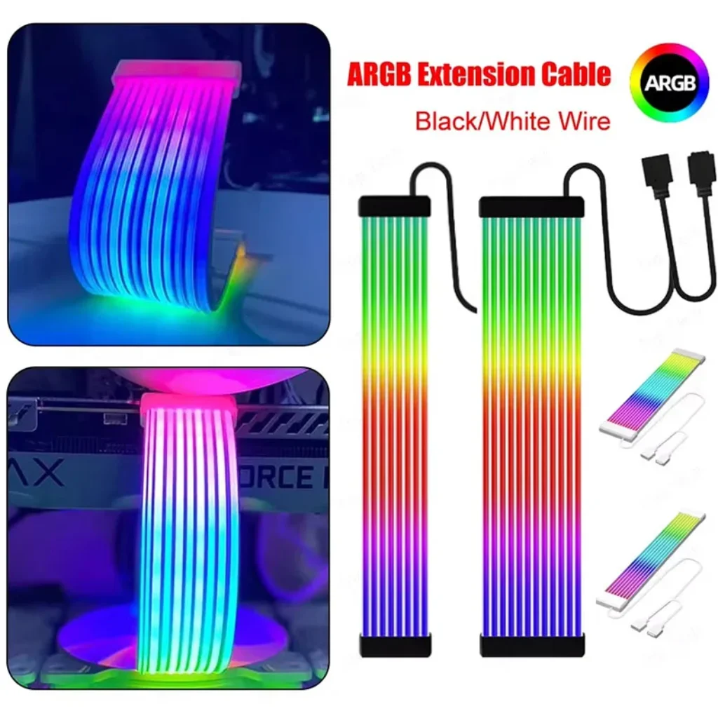 5V 3Pin ARGB Sync PC Cable 8/24PIN Motherboard