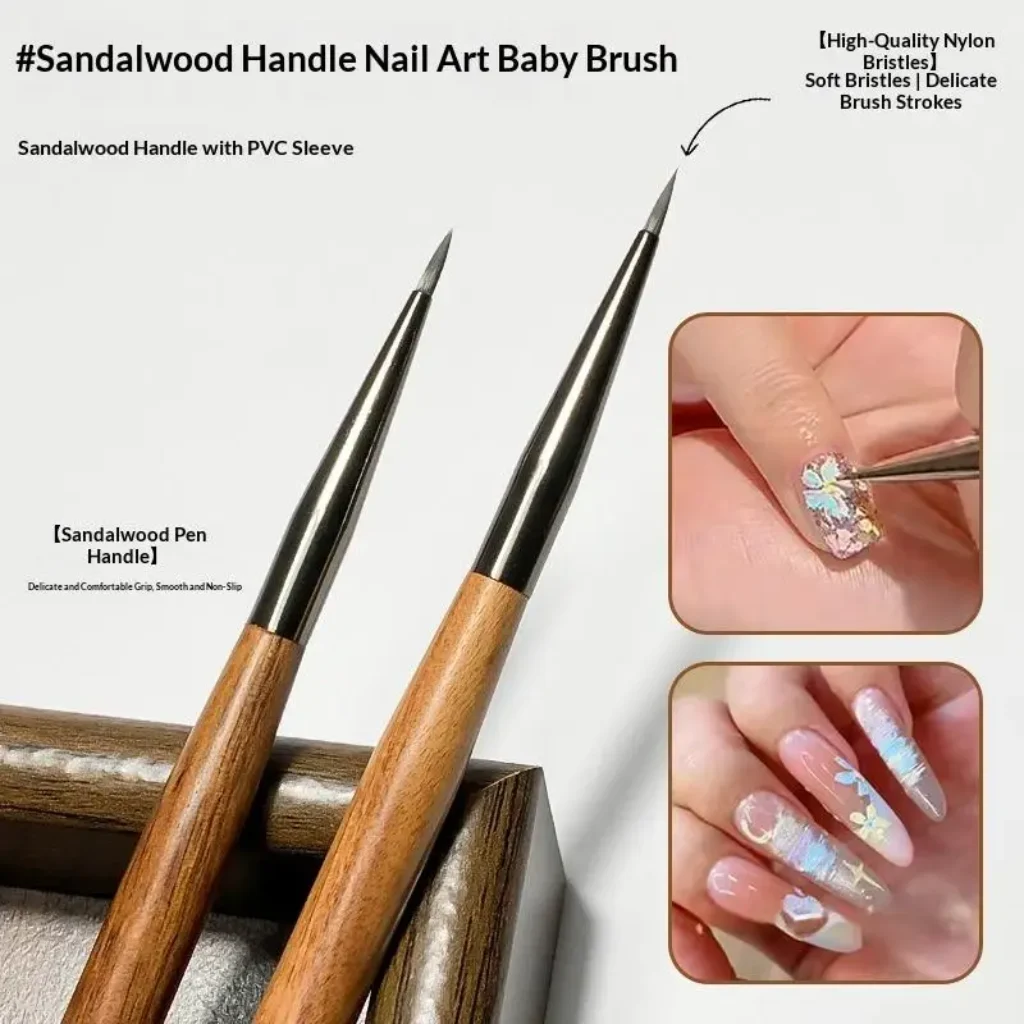 7mm Sandalwood Nail Art Brush Detail Painting Pen