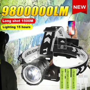 98000000LM High Power LED Headlamp 800W/L2 Headlight Long