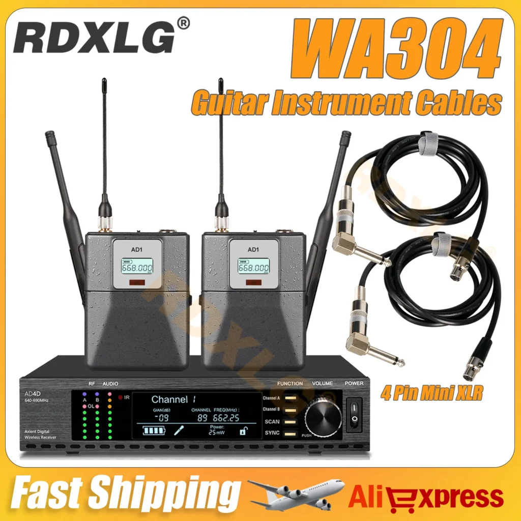 AD4D/AD1 WA304 Instrument Cables Professional Dual Channel Guitar