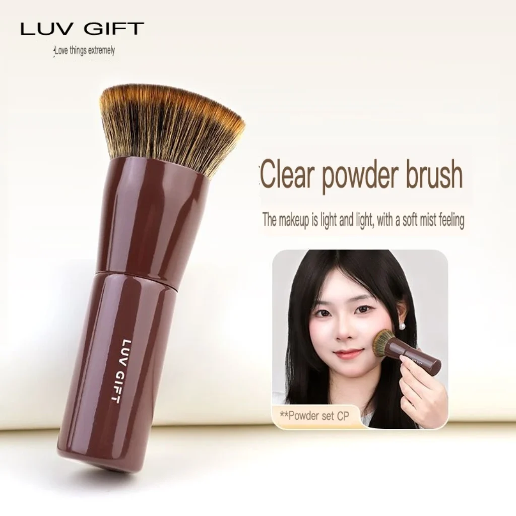 Aiwujiwu Powder Brush Flat Head, Clear Soft Fiber,