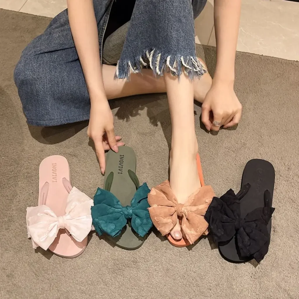 All Match Soft Sole Bowknot Flip Flops Anti