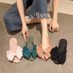 All Match Soft Sole Bowknot Flip Flops Anti