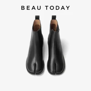 BEAUTODAY Chelsea Boots Women Genuine Cow Leather Elastic