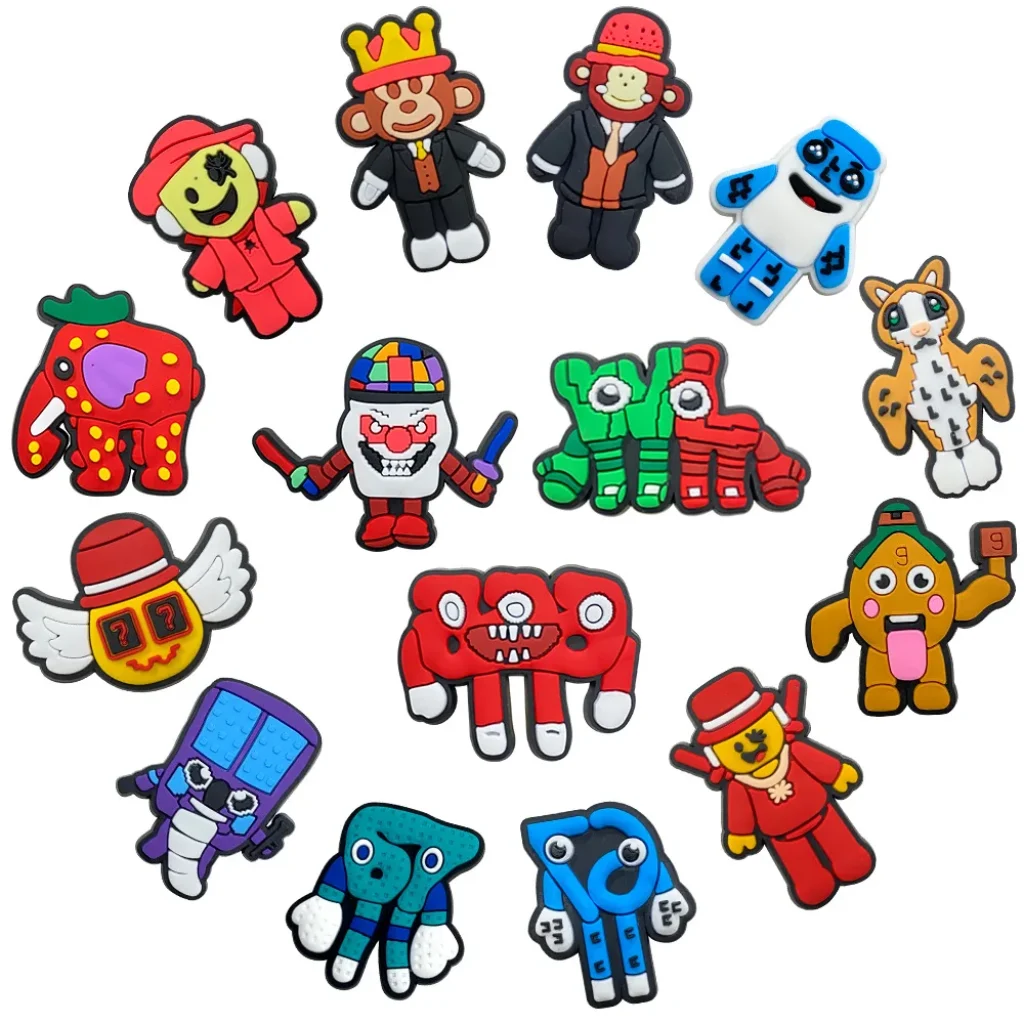 Cartoon Monster Alphabet Shoe Charms PVC Soft Character