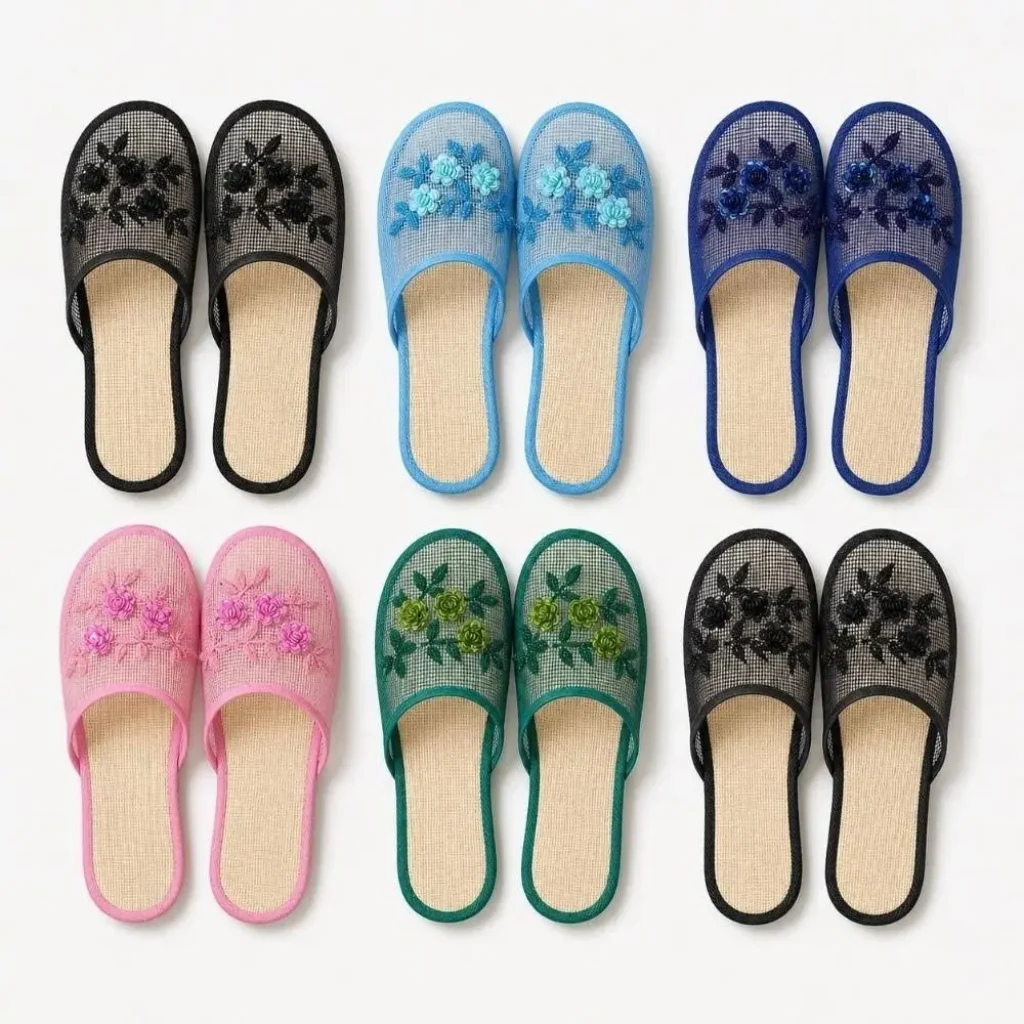 Casual Flower Embroidery Mesh Sandals Soft Bottom Breathable