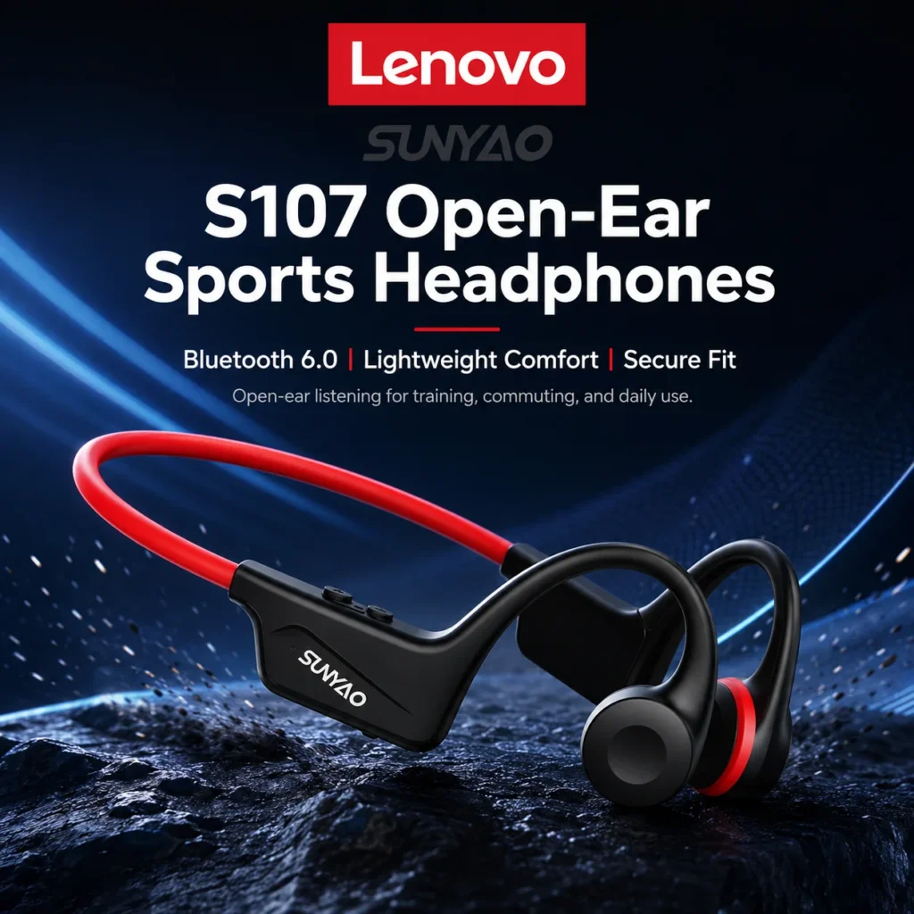 Choice Lenovo Bone Conduction Earphones S107 Bluetooth 6.0