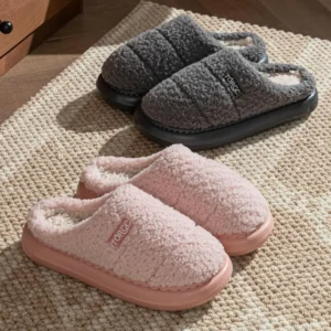 Couple Plus Size Fluffy Fur Indoor Slippers Winter