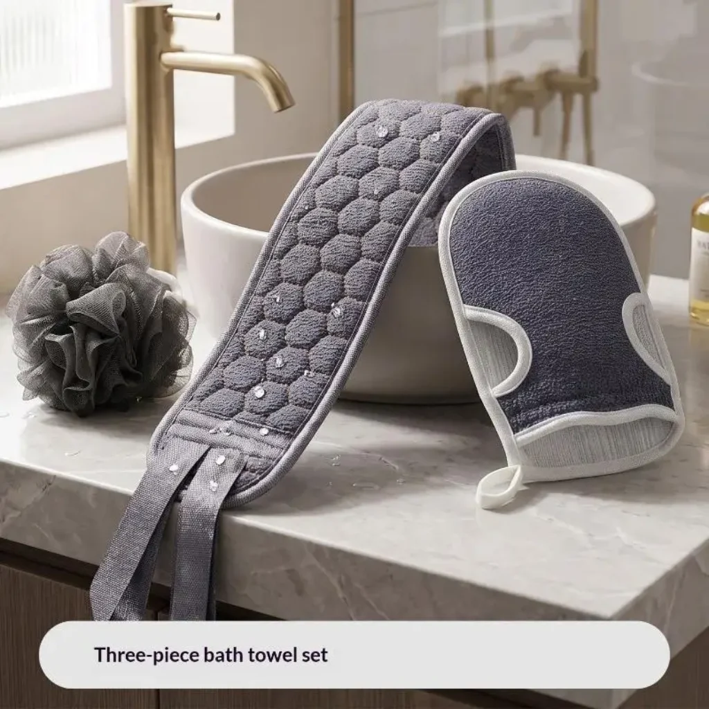 Exfoliating Body Scrubber Set – Includes Back Scrubber,
