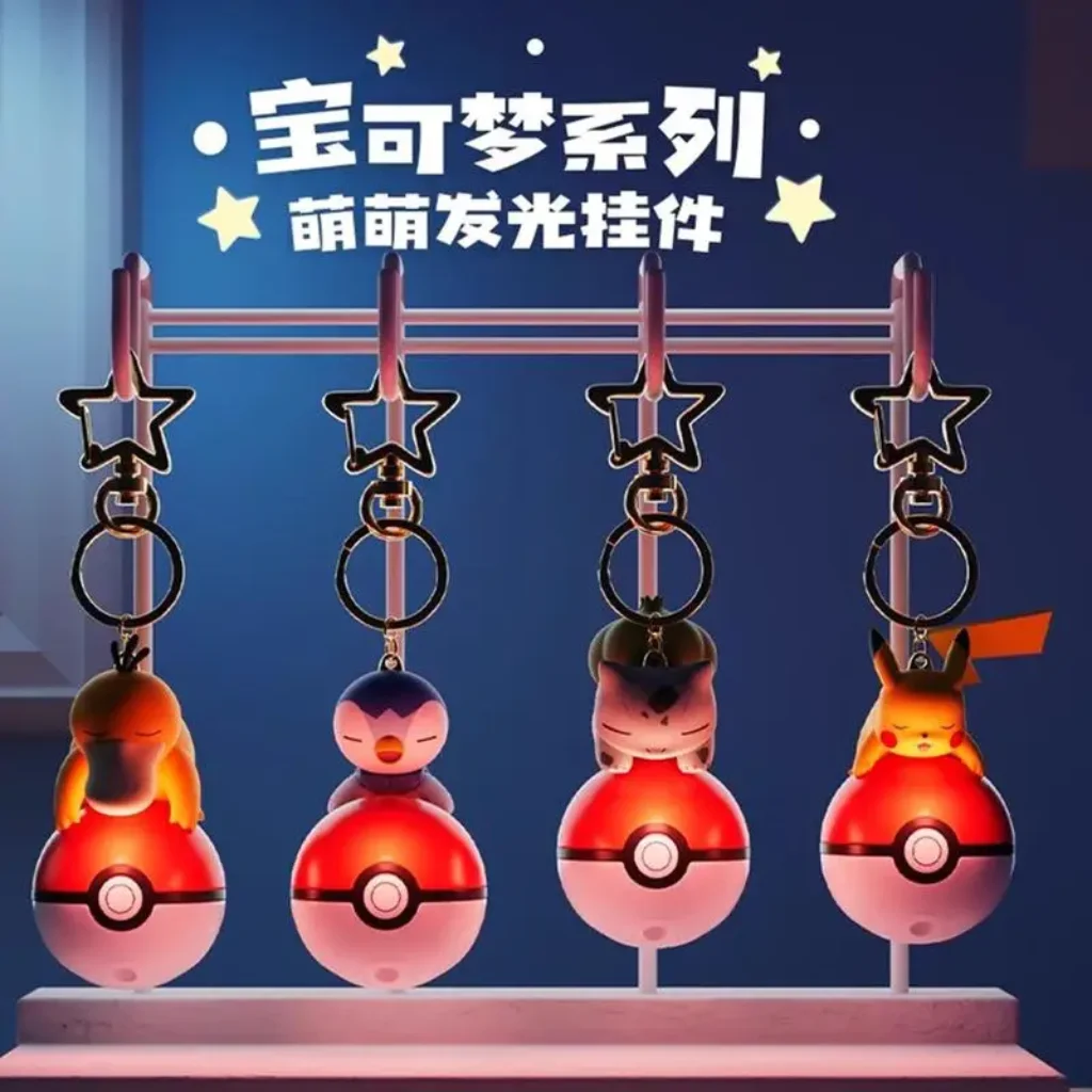 Genuine Pokemon Pikachu Keychain Psyduck Piplup Bulbasaur Anime