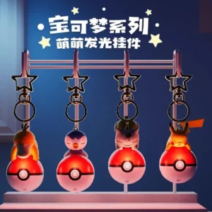 Genuine Pokemon Pikachu Keychain Psyduck Piplup Bulbasaur Anime
