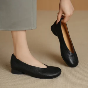 Genuine Sheepskin Women Ballet Flats Minimalist Slip Shoes
