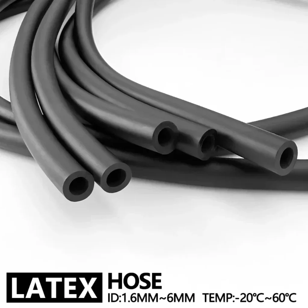 High Elastic Stretch Black Natural Latex Tube 1-5M