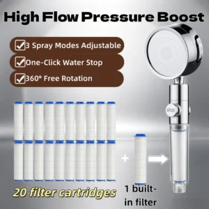 High Flow Boost Shower Head 3 Spray Modes