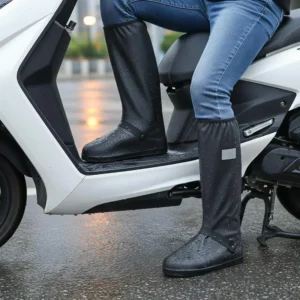 High-Tube Rain Boot Covers Waterproof Reflective Strips Reusable