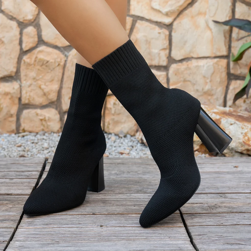Knitted Stretch Sock Boots Short Ankle Boots 2026