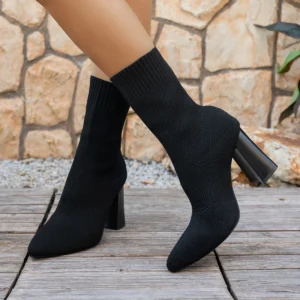 Knitted Stretch Sock Boots Short Ankle Boots 2026