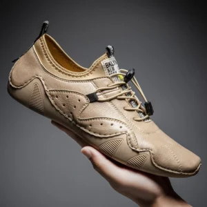 Leather Casual Sneakers Men Driving Shoes 2024 Fashion