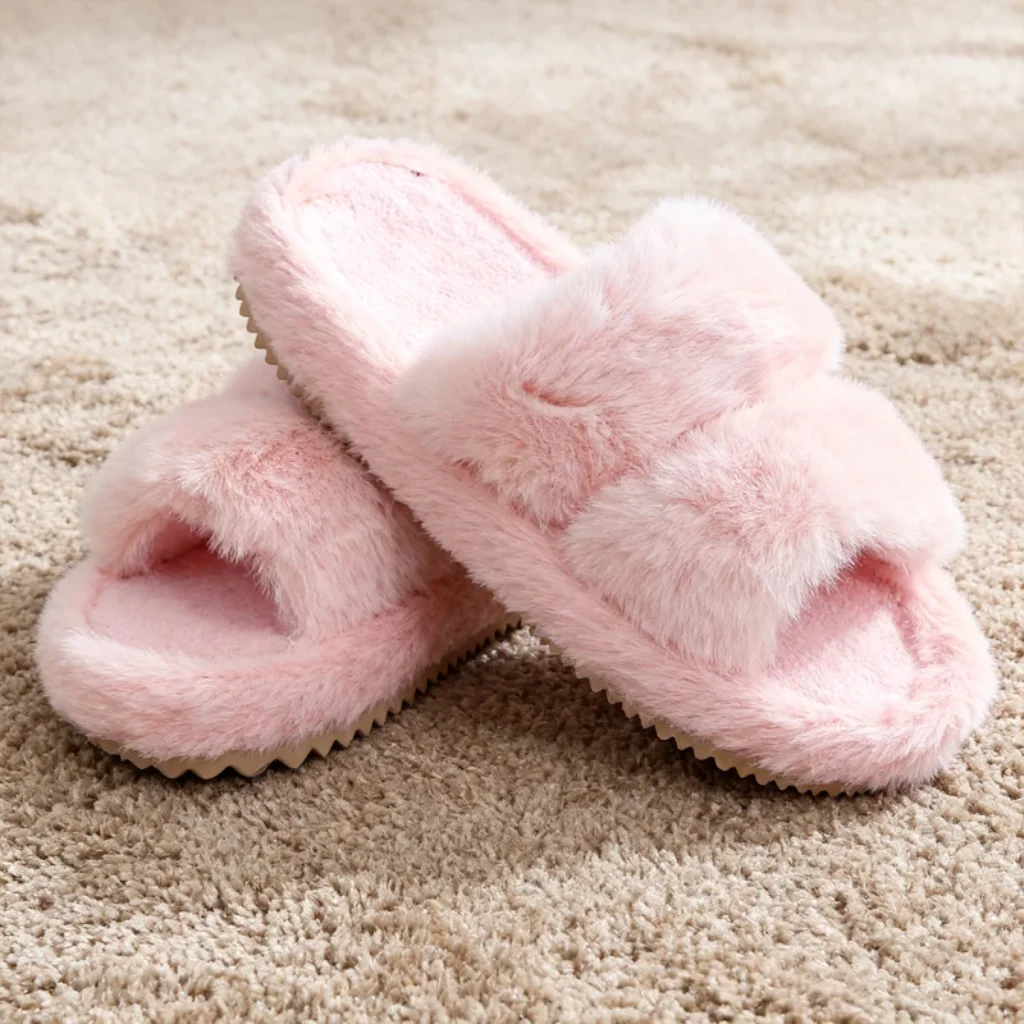 Litfun Winter Fluffy Women’s Slippers Fur Slip Indoor