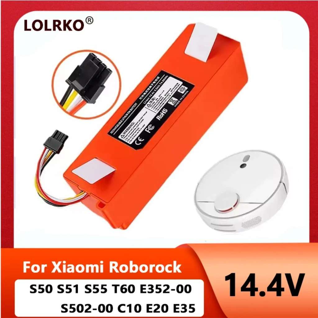 LOLRKO® BRR-2P4S 14.4V 12800mAh Replacement Battery Xiaomi Roborock