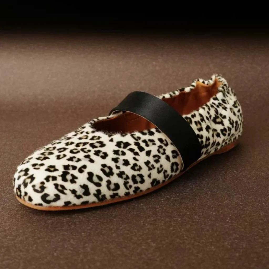 Luxury Designer Ballet Flats Women Fashion Leopard Plush