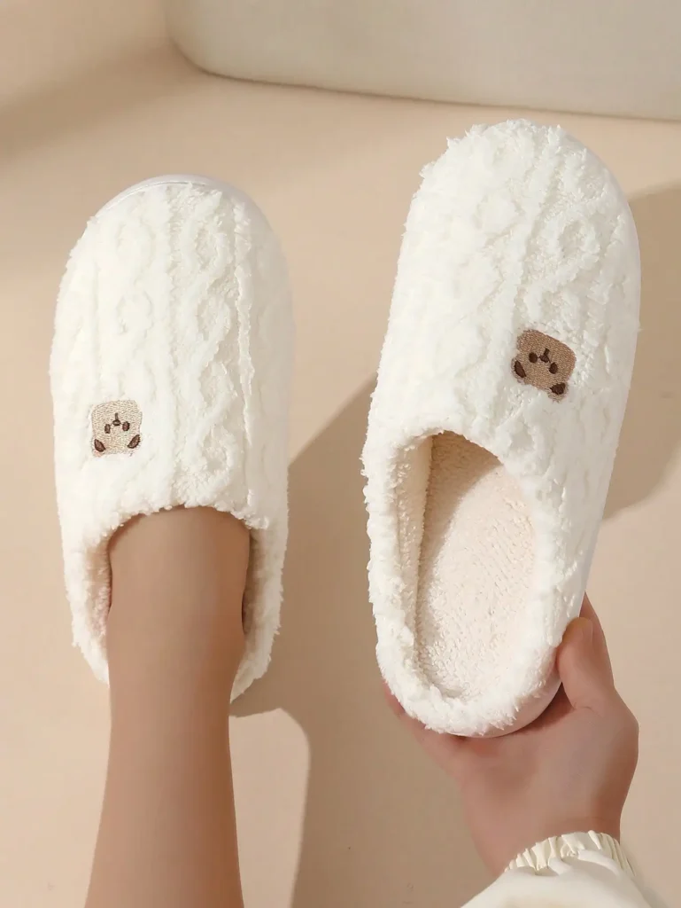 Men’s Women’s Warm Cotton Slippers Anti-Slip Sole Indoor