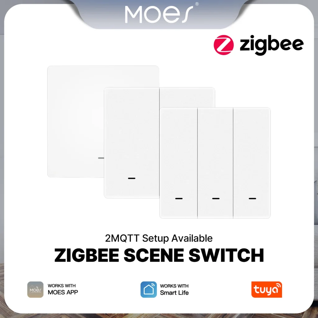 MOES Tuya ZigBee Scene Switch Wireless Push Button