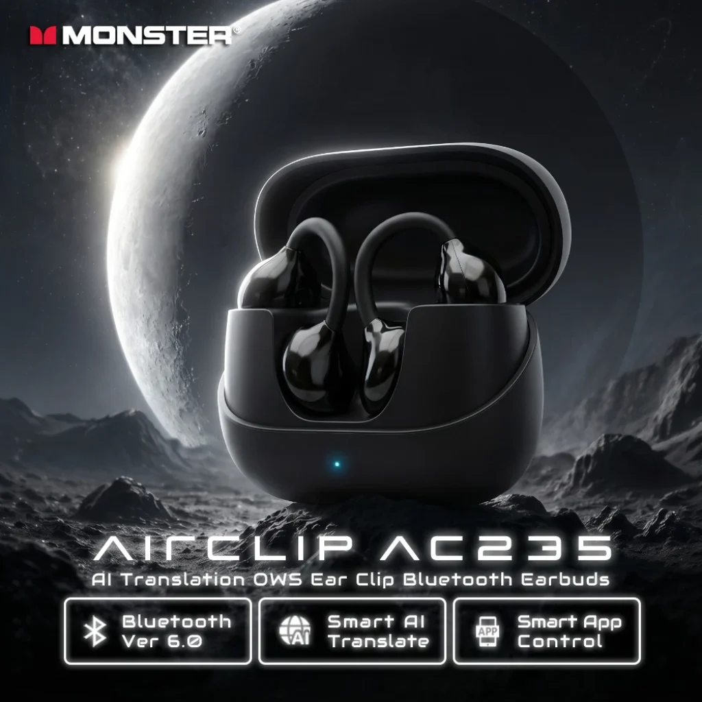 Monster AirClip AC235 Ear Clip Earbuds Bluetooth 6.0