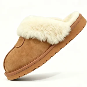 Natural Fur Slippers Women Winter Warm Indoor Soft
