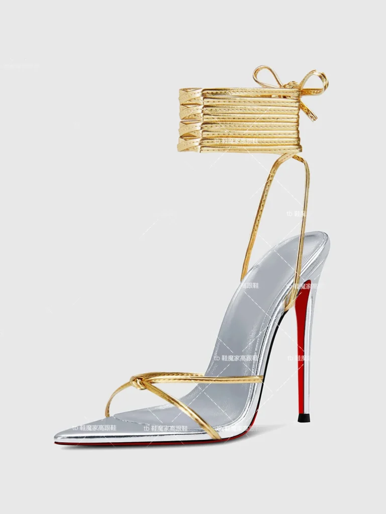 12cm Pointed Thin Cross Strap High-Heeled Sandals Women
