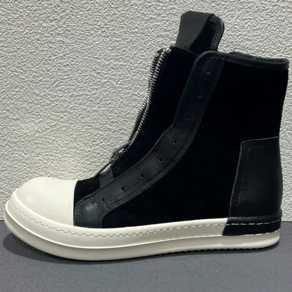 Men’s Women’s Double Zipper High-top Casual Shoes, High-quality