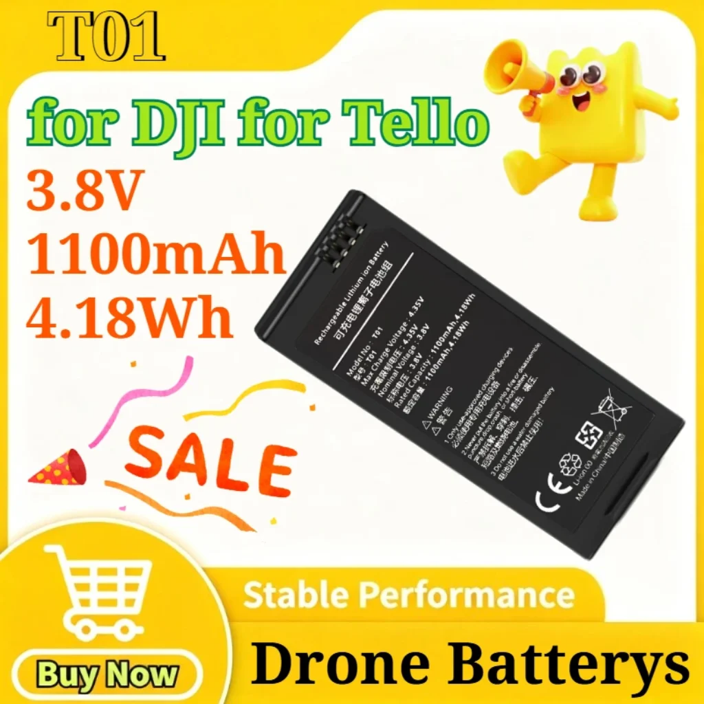 T01 3.8V 1100mAh 4.18Wh DJI Tello Intelligent Flight