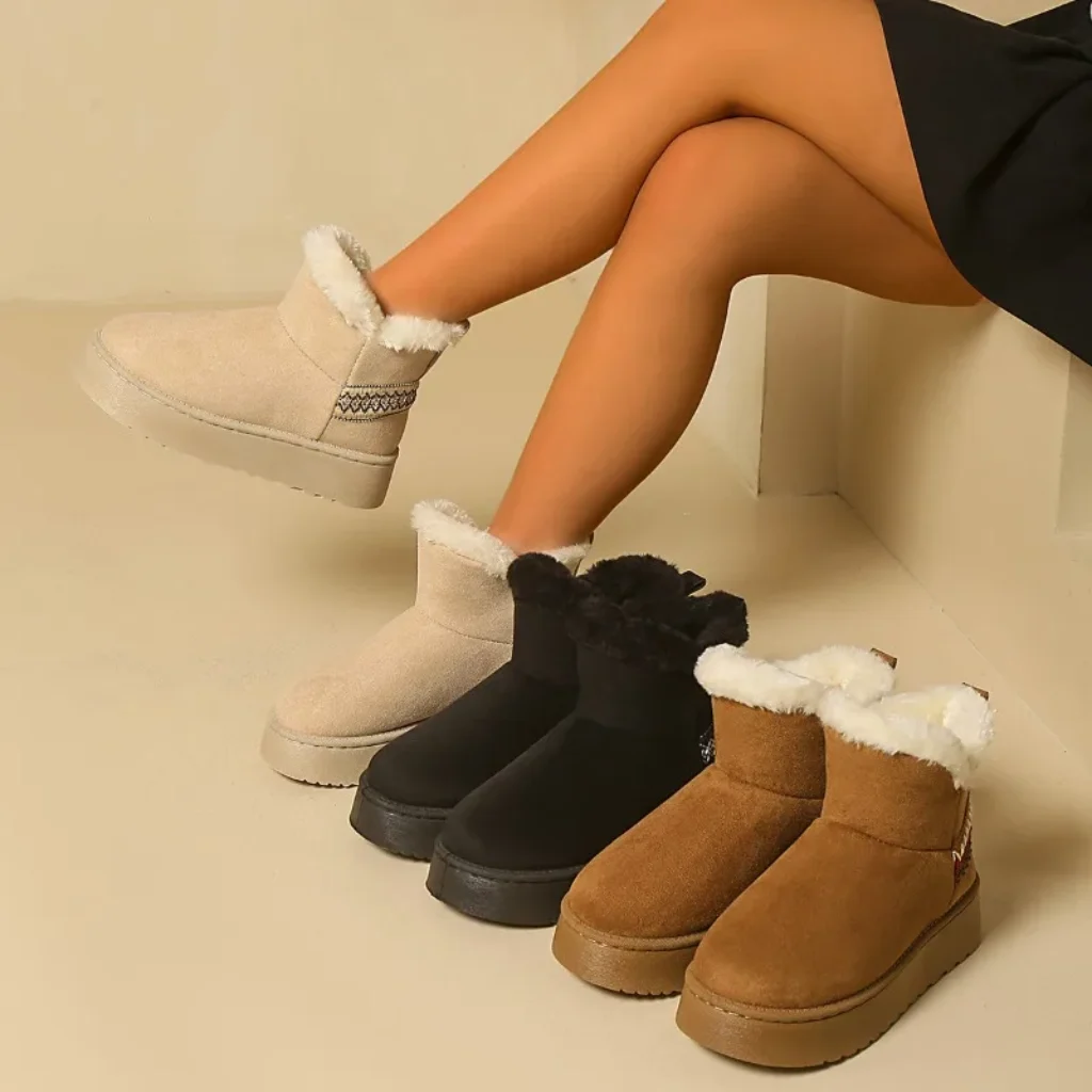 Winter Women’s Suede Snow Boots Thick Soles Anti