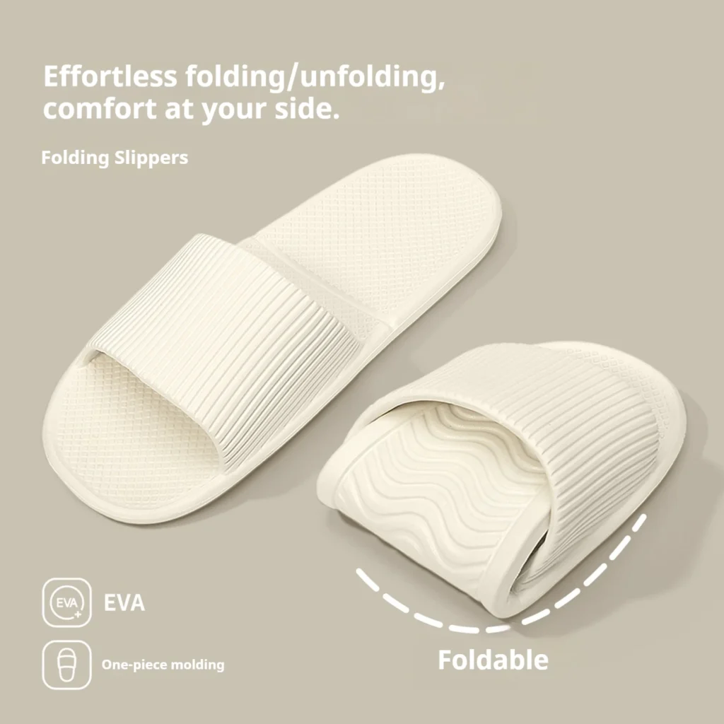 One-piece Mold Foldable Slides Women Soft EVA Non