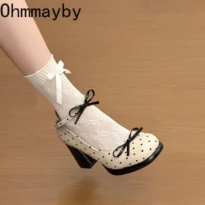 Platform Thick Heel Women Mary Jane Shoes Concise
