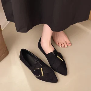Pointed Toe Flats Women 2026 Spring Versatile Black