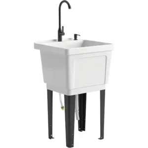 Portable 23-Gallon Laundry Tub Soap Dispenser, Faucet, Inlet