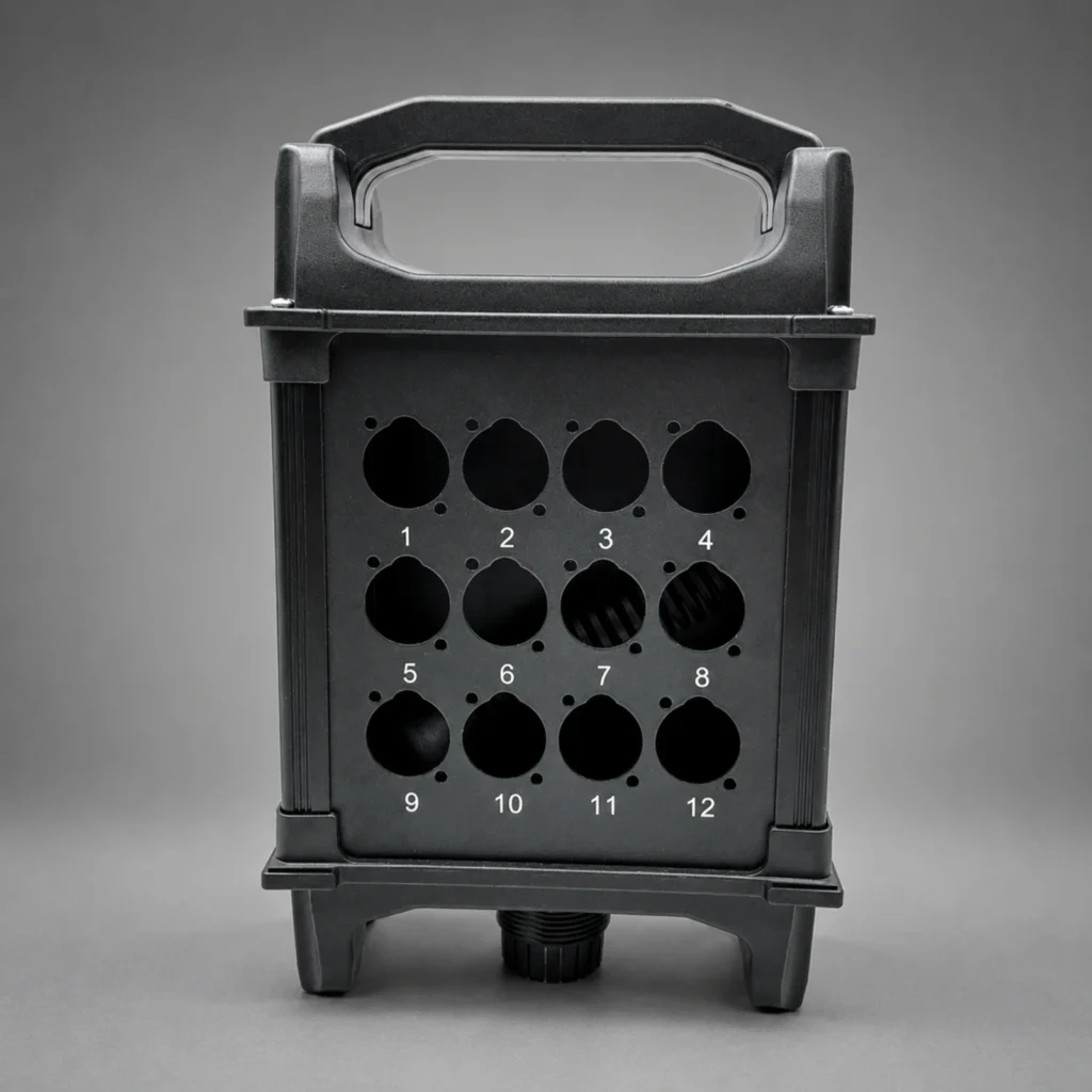 Portable Cable Junction Box Numbered Entry Openings Reinforced