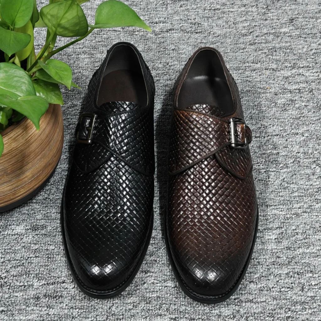 Premium Handcrafted Monk Strap Oxford Dress Shoes Men