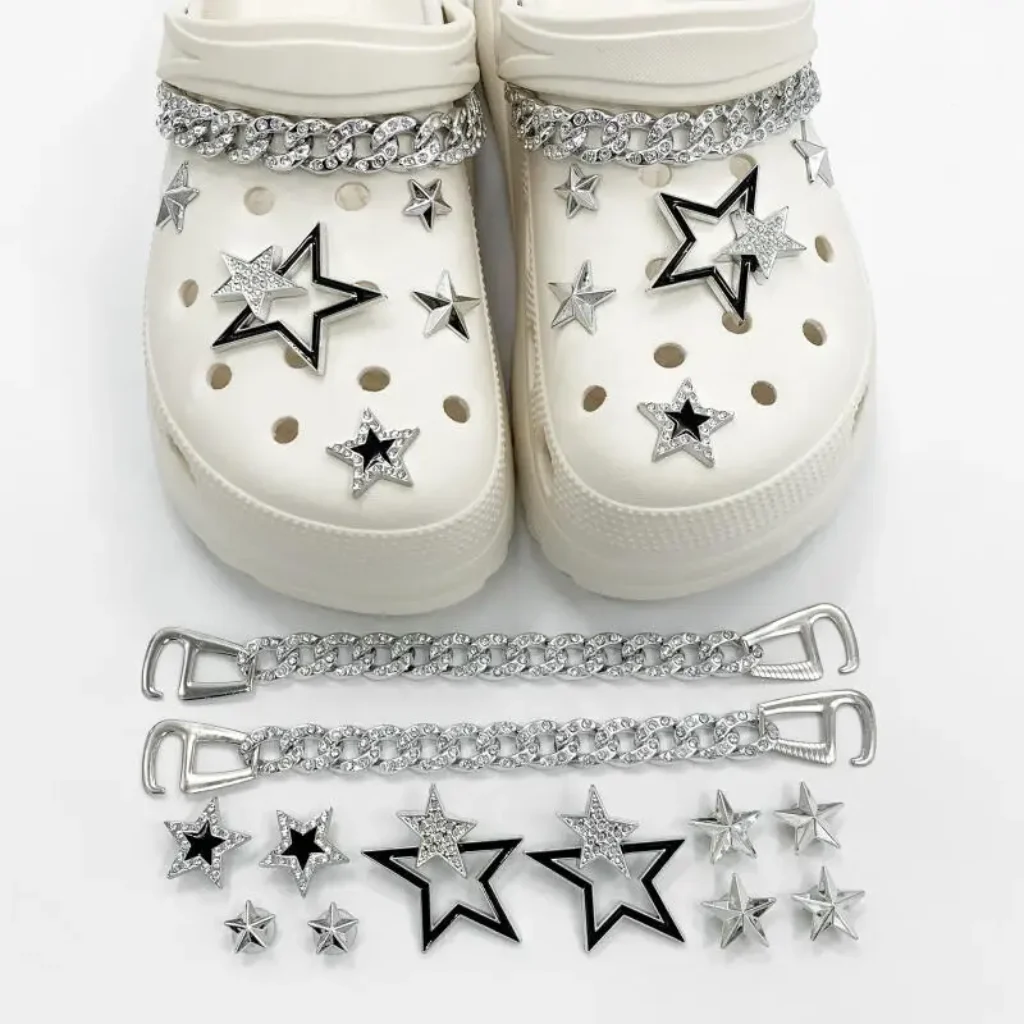 Punk Metal Chain Woman’s Shoes Charms Set Summer