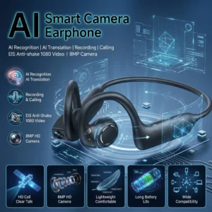 Smart AI Camera Bluetooth Earphones Built-in 8MP Sony